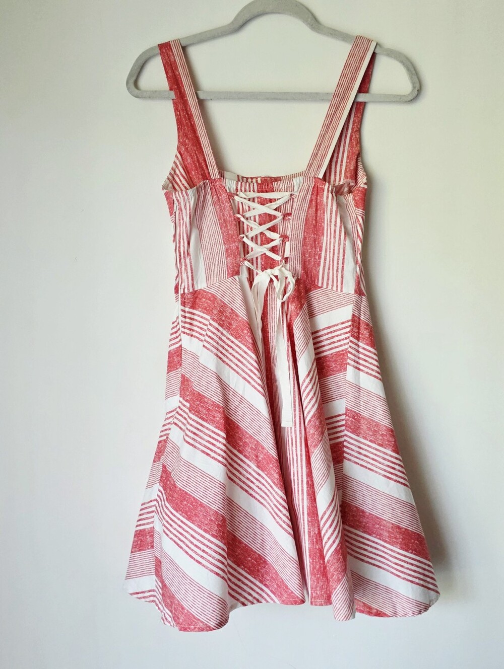 Bailey Blue Linen Red & White Fit & Flare Mini Dress Size S